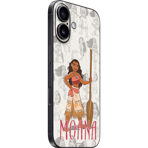 Disney Princess Moana Pattern iPhone 16 Plus Skin